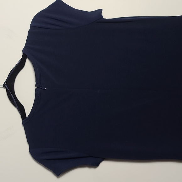 MICHAEL KORS Pleated Hem Shift Dress In Navy Blue Size Small - Picture 11 of 13